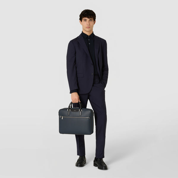 Borsa business slim in stepan - ocean blue/black