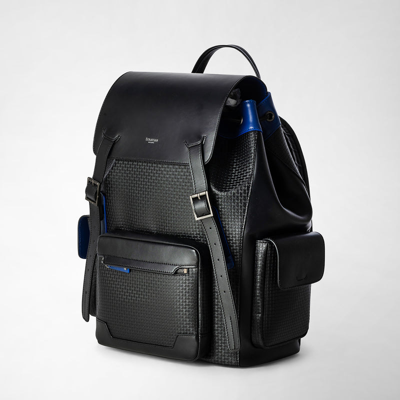 Large backpack in stepan 72 - black/winter blue