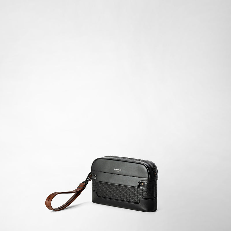 Pochette en stepan 72 - black/black/cuoio