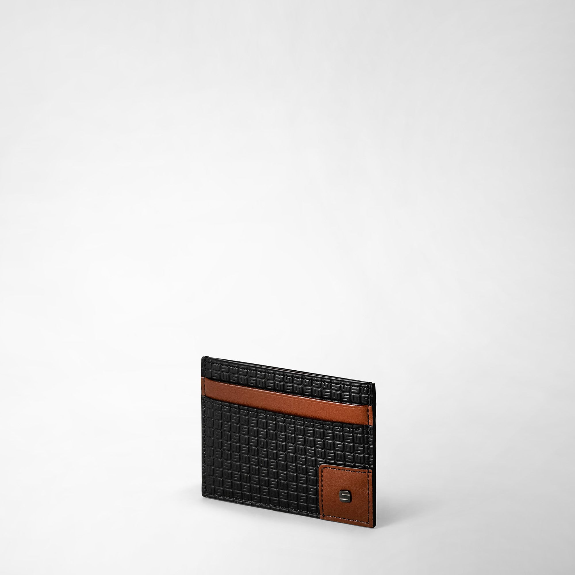 Serapian 4-Card Holder in Stepan, Man, Space Invaders Black