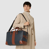 Duffle bag in stepan 72 - ocean blue/cuoio