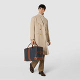 Duffle bag in stepan 72 - ocean blue/cuoio