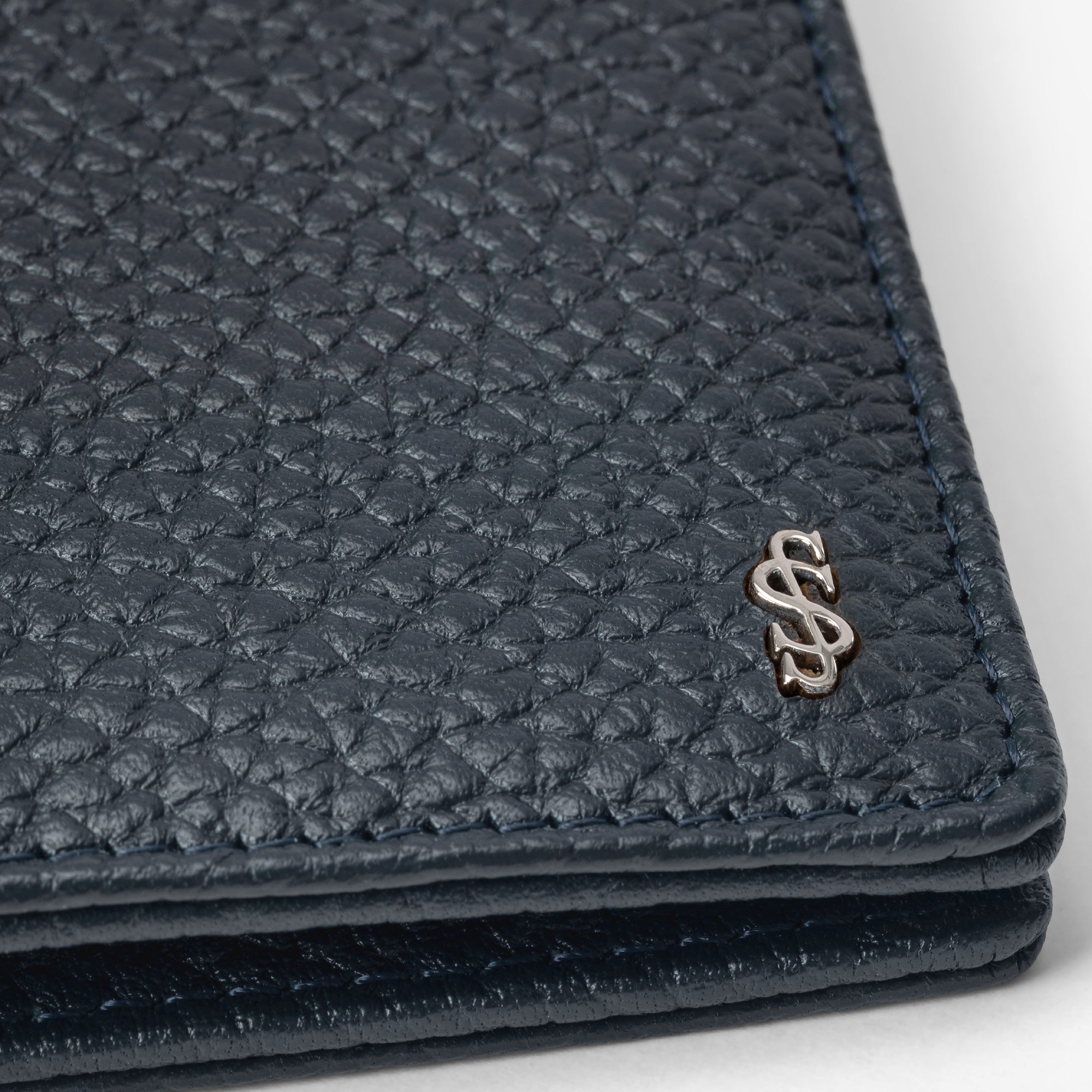 8-card billfold wallet in cachemire leather blue – Serapian Boutique Online