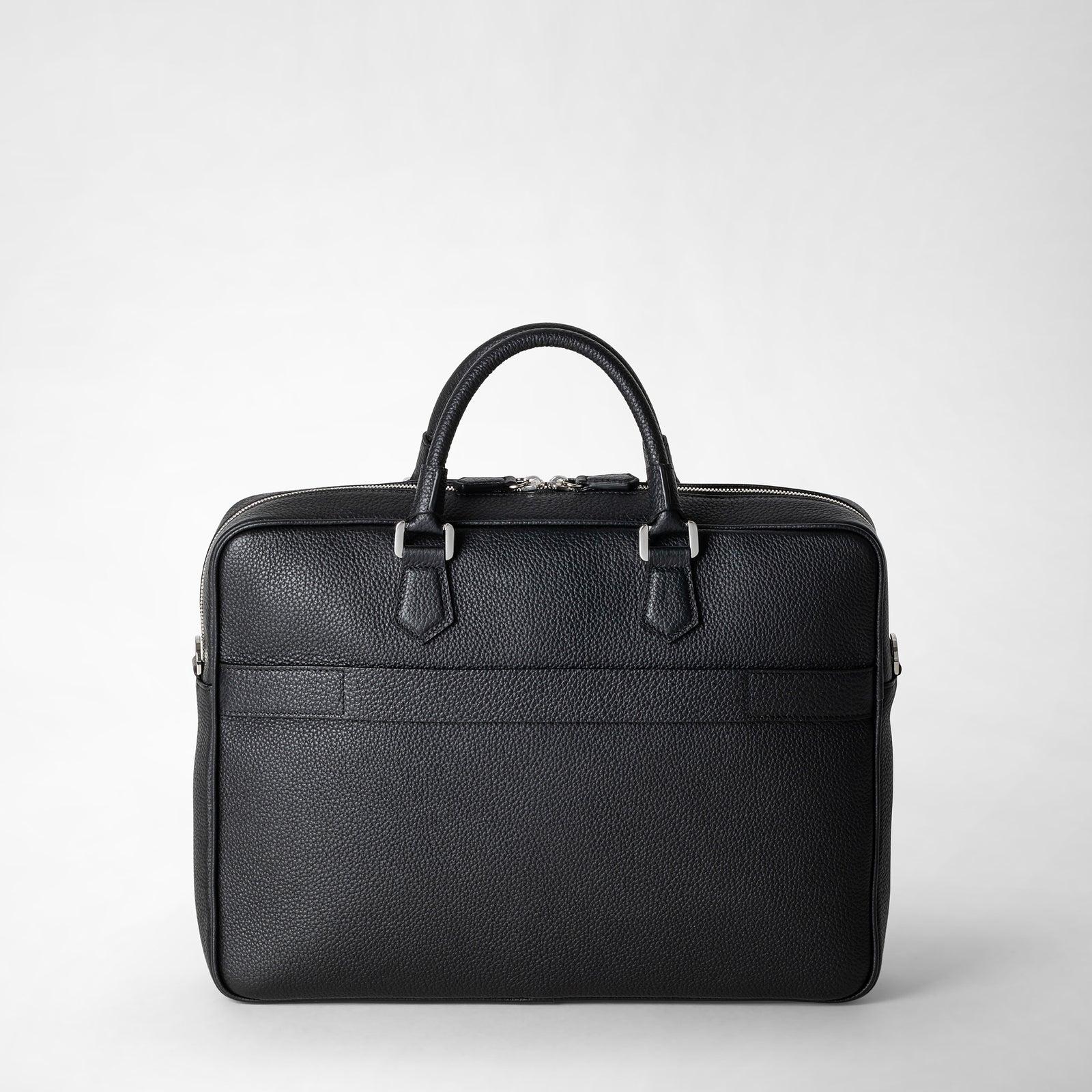 Slim briefcase in cachemire leather leather black – Serapian Boutique Online