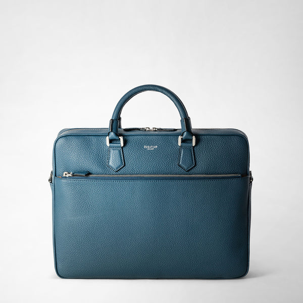 Navy leather briefcase on sale