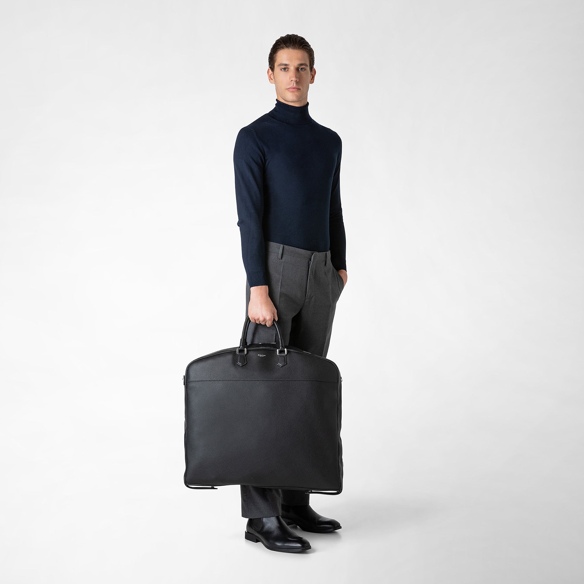 Serapian - Full-Grain Leather Garment Bag - Blue Serapian