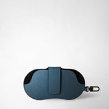 Glasses holder in evoluzione leather - avio blue