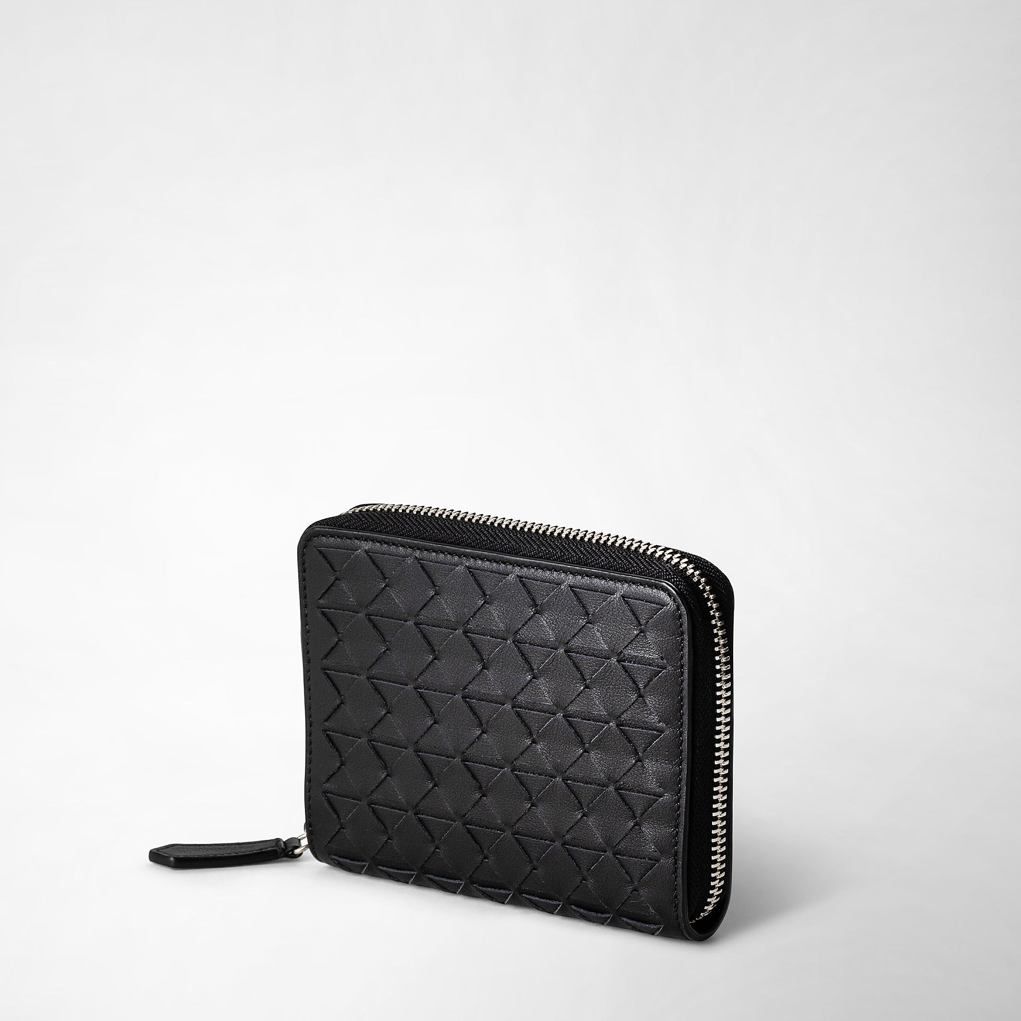 Mini zip wallet in mosaico black – Serapian Boutique Online