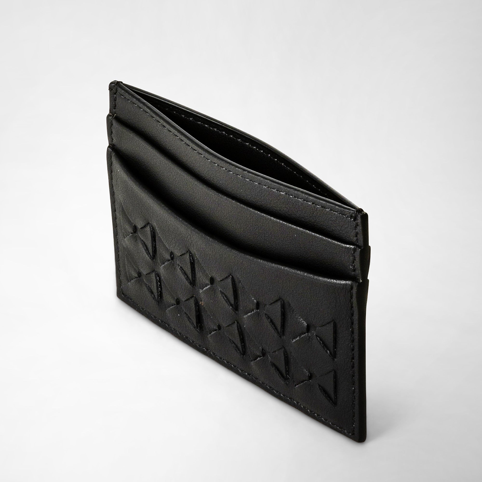 Serapian 4-Card Holder in Mosaico, Man, Navy Blue