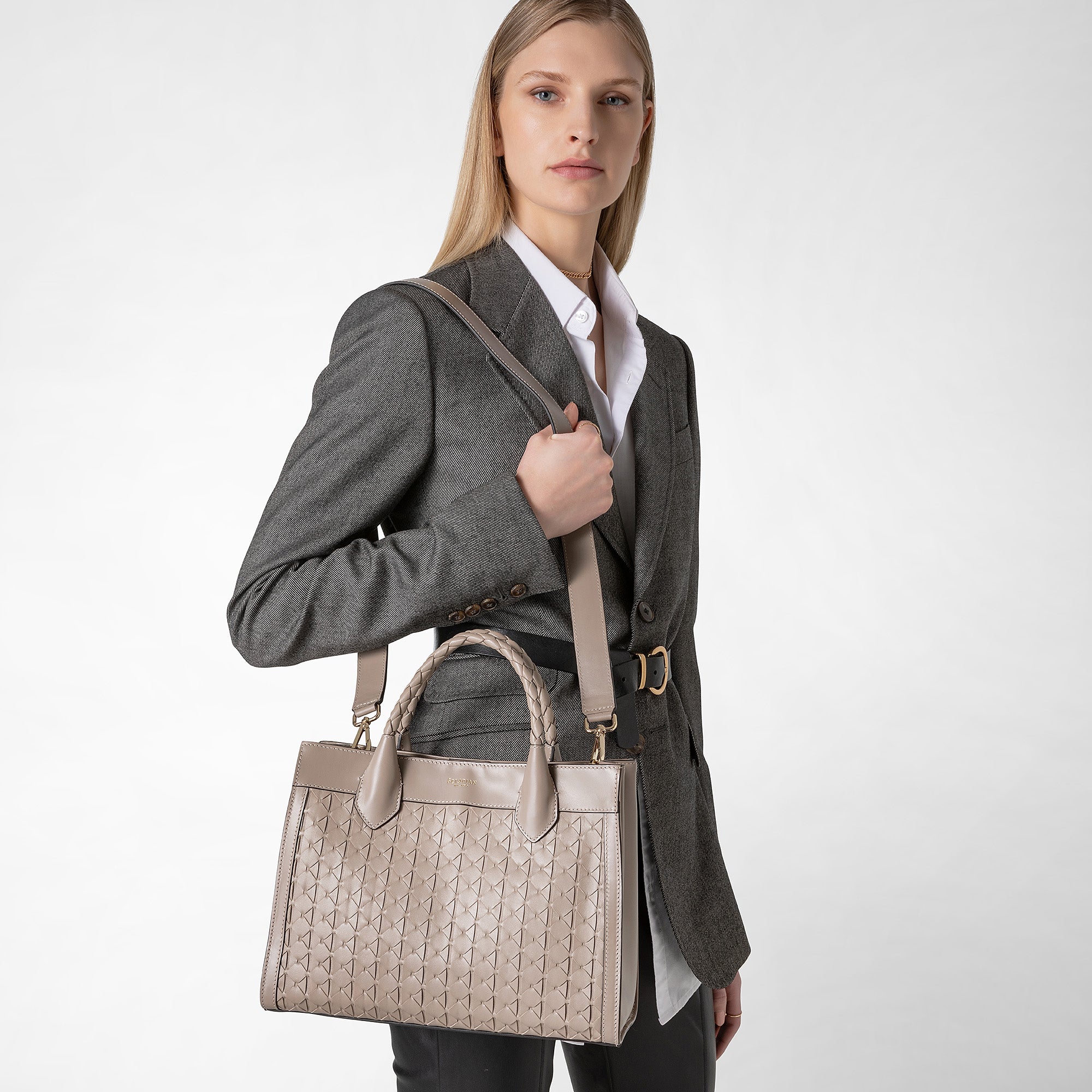 Sarah Pacini Leather Tote Bag