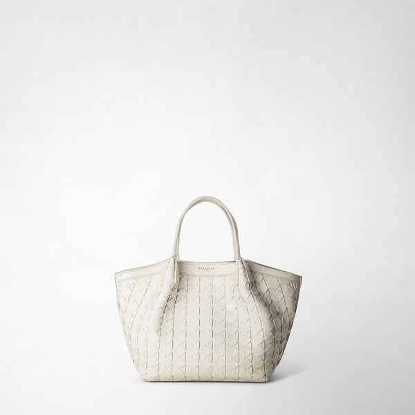 Serapian Mosaico Woven Leather Small Secret Tote Bag