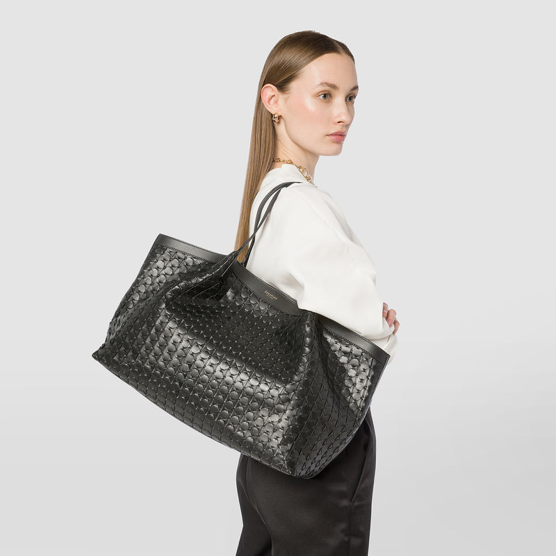 Secret tote bag in mosaico black – Serapian Boutique Online