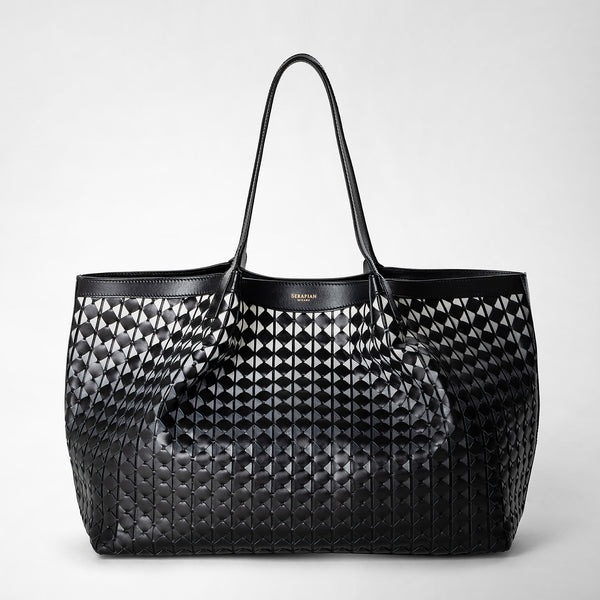 Secret tote bag in mosaico chiaroscuro – Serapian Boutique Online