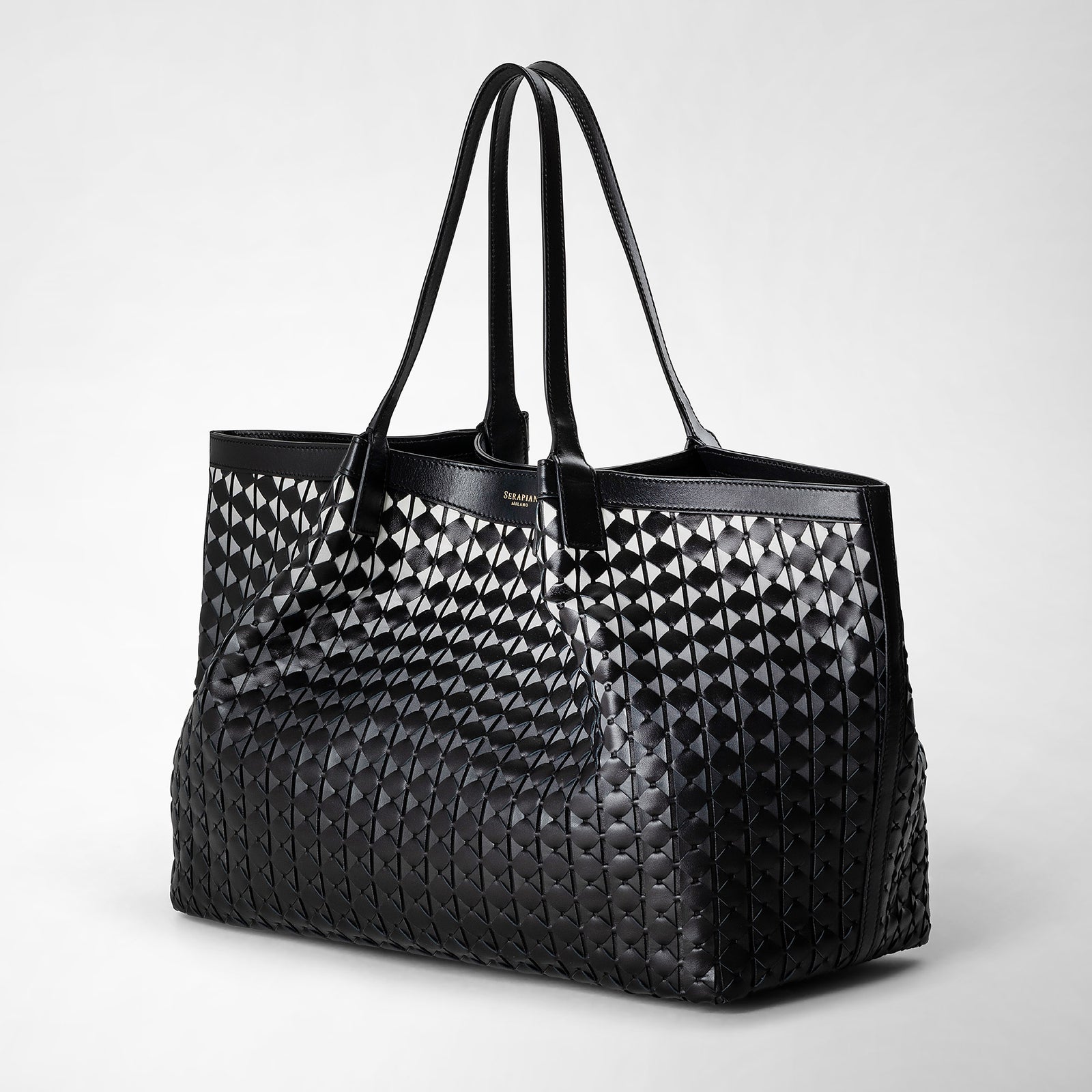 Secret tote bag in mosaico chiaroscuro – Serapian Boutique Online