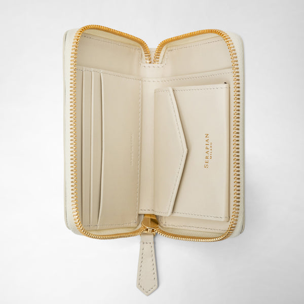 Mini zip wallet in mosaico - off-white