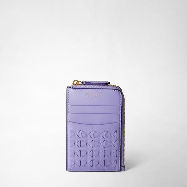 Zip card case in mosaico - lilac