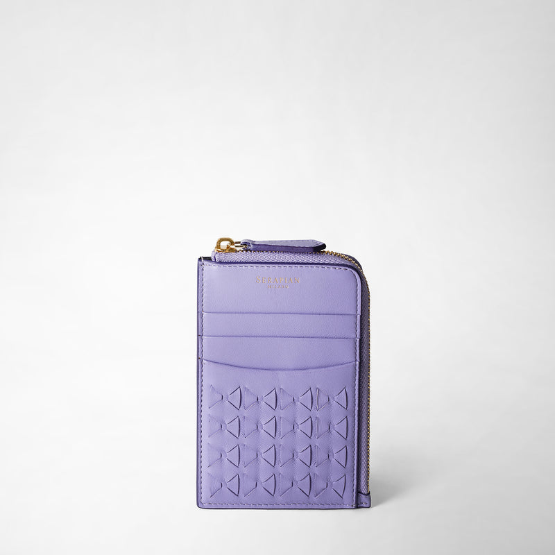 Zip card case in mosaico - lilac