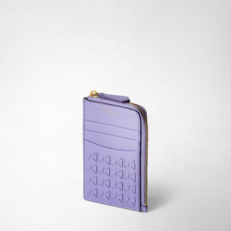 Zip card case in mosaico - lilac