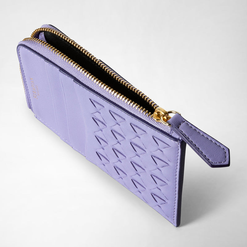 Zip card case in mosaico - lilac