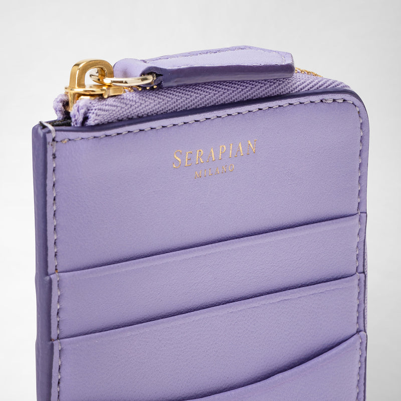 Zip card case in mosaico - lilac