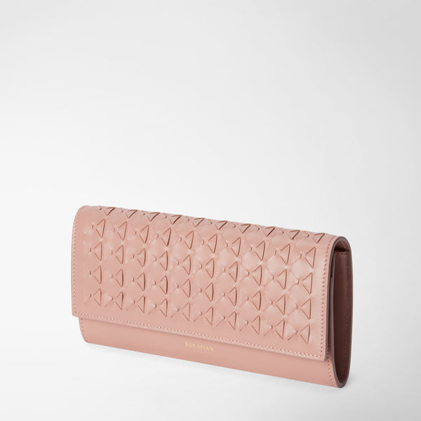 Serapian Zip-Around Wallet in Mosaico, Woman, Blush