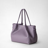 Small secret tote bag in rugiada leather - lilac