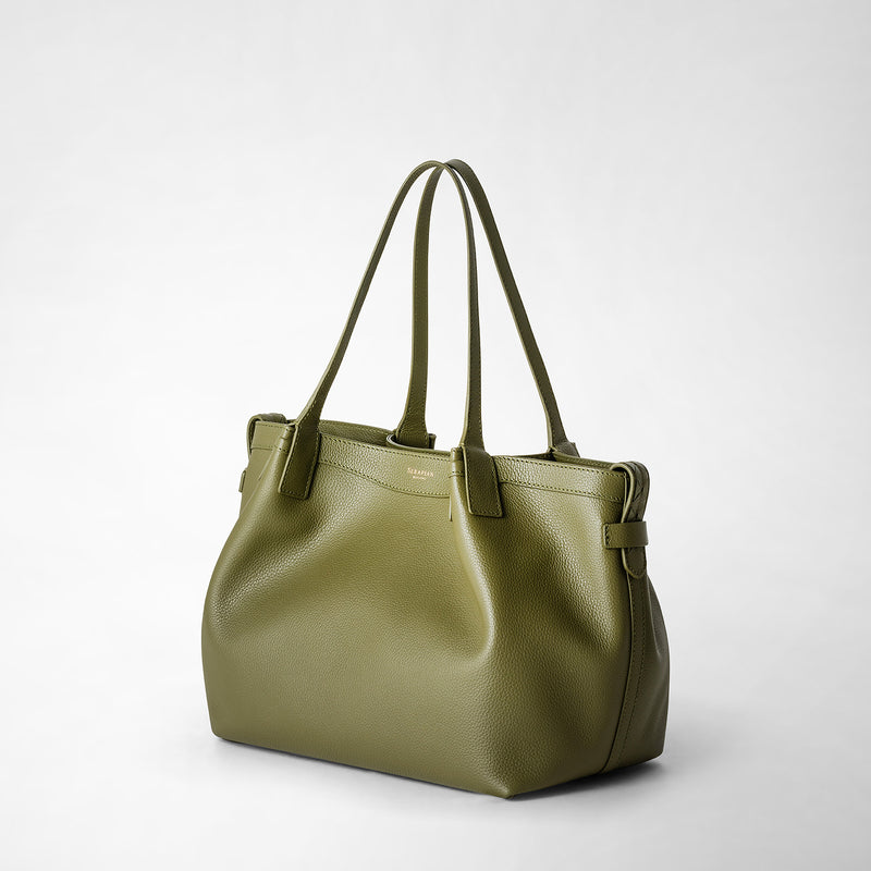 SMALL SECRET TOTE BAG IN RUGIADA LEATHER Serapian Boutique Online