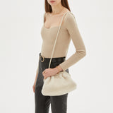 Secret clutch in shearling - off-white