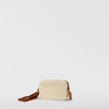 Mini sac en shearling - off white/caramel