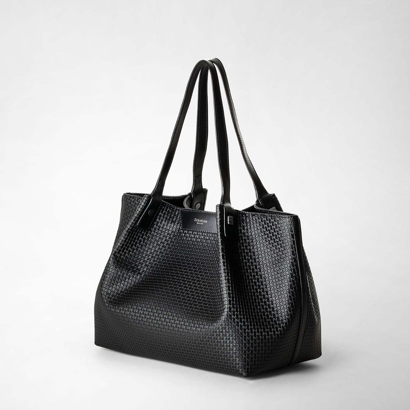 Small secret tote bag in stepan black eclipse black – Serapian Boutique  Online