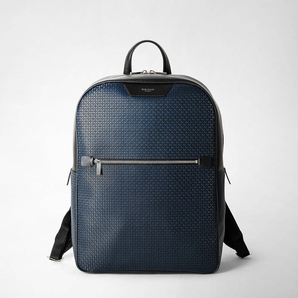 Backpack in stepan ocean blue and black – Serapian Boutique Online