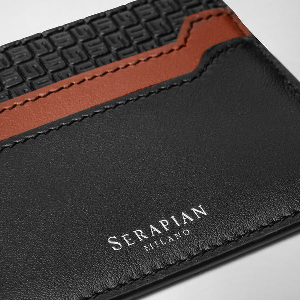 Portacarte da 5 carte in stepan 72 - black/black/cuoio